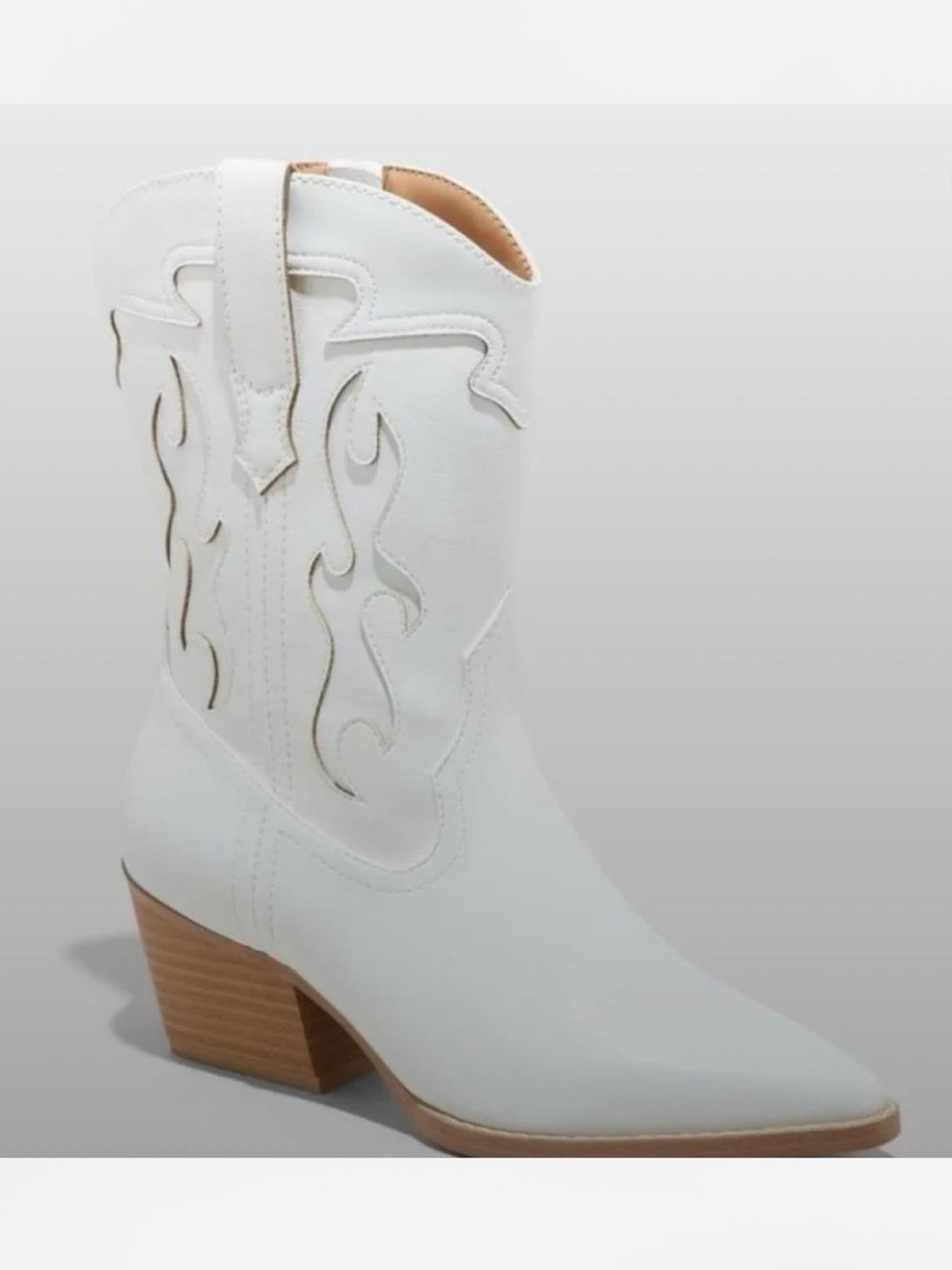Wild Fable NWOT White Western Mid-Calf Cowboy Boot with Block Heel